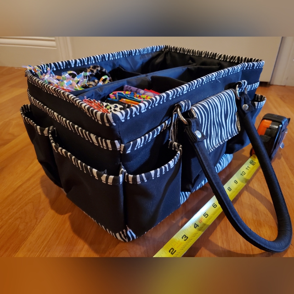 Deluxe Tote Organizer Bag Craft Storage Travek Bag w/ Fabrics/Crafts Included